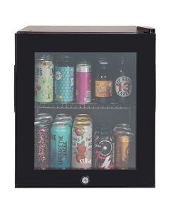 46L Lockable Glass Fronted Cooler, Black