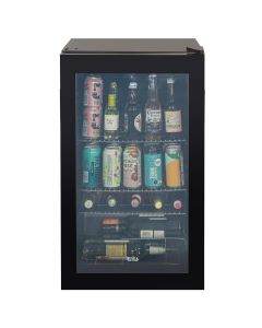 93L Glass Fronted Cooler, Black